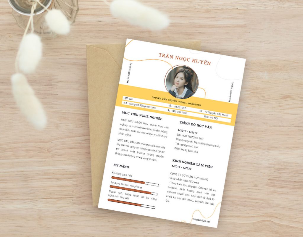 cv nhân viên văn phòng