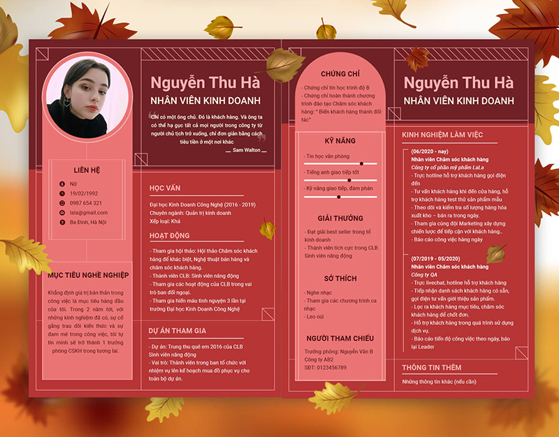 cv nhân viên văn phòng