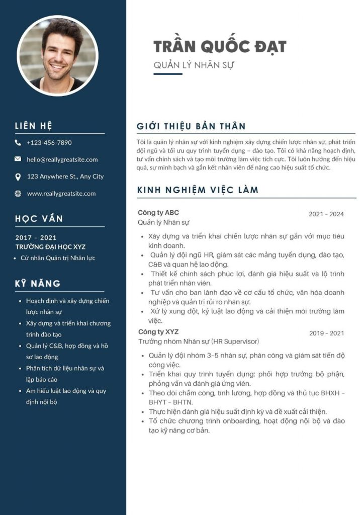 cv nhân viên hành chính